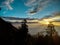 Beautiful cinematic sunrise with beautiful clouds and mountain range in Nepal