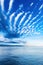 Beautiful cirrus clouds over Kvarner gulf of Adriatic sea