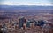 Beautiful City of Calgary with snow covered canadian rockies in the background