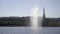 The beautiful city center of Hamburg with Alster River lake