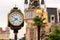 Beautiful city clock on a pillar