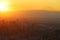 Beautiful city landscape looking view Fuji from Tokyo city in the sunrise.