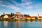 Beautiful City Ptuj in Slovenia at River Bank with Castle on Hilltop