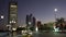 Beautiful city roads and towers at sunset | View of Abu Dhabi city Etihad towers and famous landmarks at night | Corniche road AD