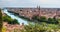 Beautiful cityscape. Aerial view of Verona, Italy, Veneto region