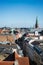 beautiful cityscape of Copenhagen with spire of