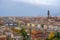 Beautiful cityscape skyline of Firenze Florence, Italy, with the bridges over the river Arno