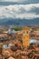 Beautiful cityscape of Turin on a background of mountains