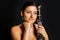 Beautiful clarinetist women