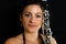 Beautiful clarinetist women