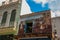 Beautiful classic job with a picture on the background of blue sky with clouds. Havana. Cuba