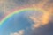 Beautiful Classic Rainbow Across In The Blue Sky After The Rain, Rainbow Is A Natural Phenomenon That Occurs After Rain