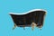 Beautiful classic style black and white with golden claw foot bathtub