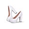 Beautiful classic wedding shoes on white background. Quality realistic vector, 3d illustration