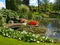Beautiful classical design garden fish pond with water lily