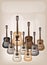 Beautiful Classical Guitars on Beautiful Brown Bac