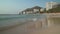 Beautiful clean South China Sea on the Dadonghai Beach on the tourist island of Hainan in the early morning time lapse