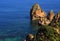 Beautiful cliff formations, Atlantic Coast, Lagos, Western Portugal.