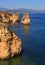 Beautiful cliff formations, Atlantic Coast, Lagos, Western Portugal.