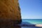 Beautiful cliffs of Algarve, in the South of Portugal. Side view