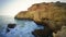 Beautiful cliffs falling into Atlantic Ocean in Algarve, Portugal