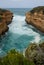 Beautiful cliffs and wavy sea at the Great Ocean Road in Australia
