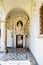 Beautiful cloister of San Martino Certosa di San Martino or chartreuse of Saint Martin in springtime, Naples, Italy