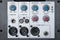 Beautiful closeup detailed view of electronic control panel of a small mixer