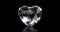 Beautiful closeup of diamond heart on black background for celebration design. Animation illustration. 3d animation.