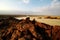 Beautiful clouds in the harsh, hot and arid salt flats of the Dallol