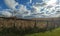 Beautiful Clouds over Farmland and a Fence