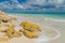 Beautiful clouds over the ocean. Beautiful beach. Isla blanca