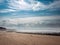 Beautiful clouds over Strandhill sandy beach, county Sligo, Low tide, Calm and peaceful scene. Ireland. Atlantic ocean