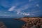 Beautiful cloudscape on the seashore.