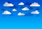 Beautiful cloudy sky vector modern style paper cut cartoon