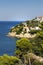 Beautiful coast of Adriatic sea as seen from the viewpoint in Ulcinj, Montenegro