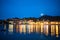 Beautiful coast of Colliure village at night, Roussillon, Oriental Pyrinees