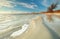 Beautiful coast at low tide at Ijsselmeer