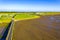 Beautiful coast mudflats and wadden sea seascape landscape Dorum Germany