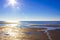 Beautiful coast mudflats and wadden sea seascape landscape Dorum Germany