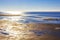 Beautiful coast mudflats and wadden sea seascape landscape Dorum Germany