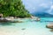 Beautiful coastline crystal sea at lipe