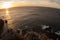 Beautiful coastline at sunset, South Australia, Kangaroo Island. Fisheye image