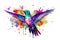 beautiful colibri watercolor desing AI generated