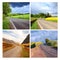 Beautiful collage of rural roads in Scotland.