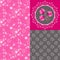 Beautiful collection of matching fabrics for pajamas. Home textile with roses and butterflies in pink and grey tones