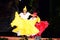 Beautiful Colombian dancers waving skirts