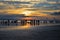 Beautiful Color in Sky during Sunset on a Busy Beach