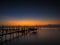 beautiful colored sky behind the sunset Songkhla Lake Area,Thailand