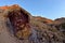 Beautiful colored violet and orange rocks of Yeruham wadi,Middle East,Israel,Negev desert